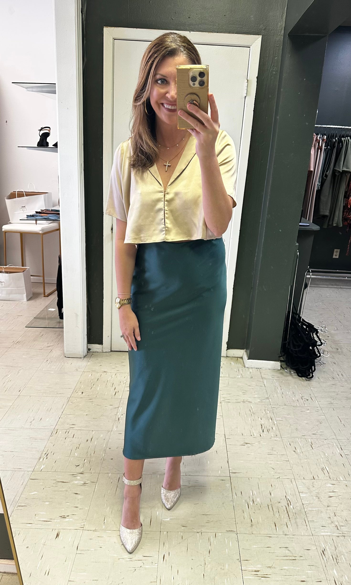 Hunter Green Silk Midi