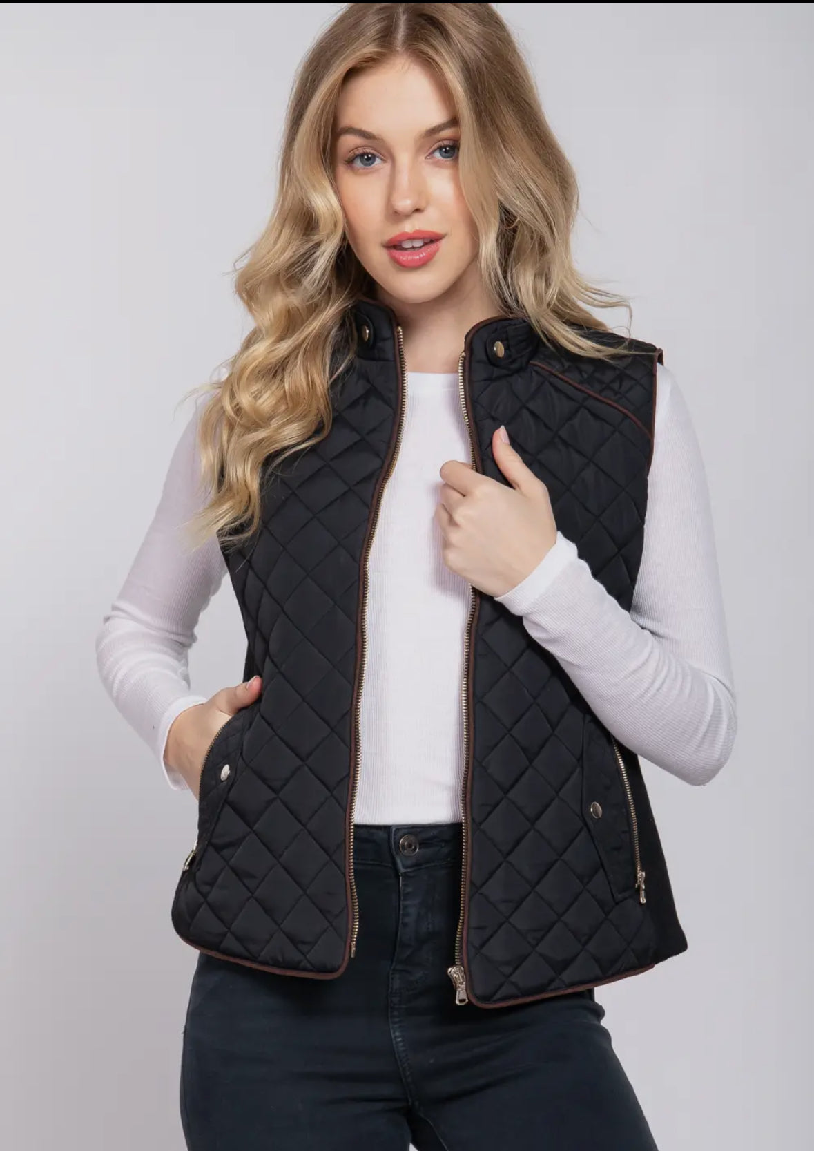 Black Quilted Vest