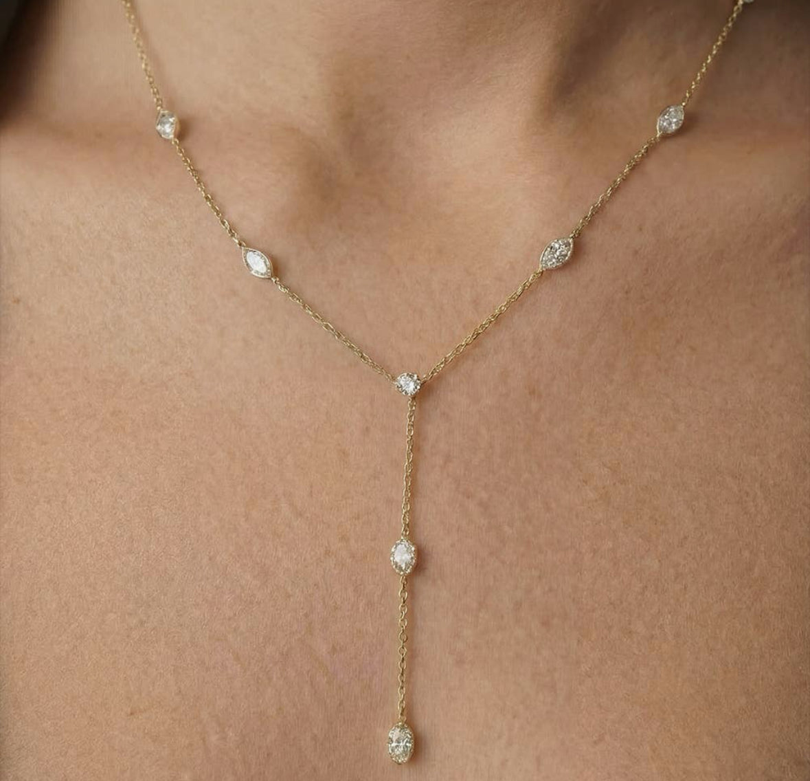 CZ Lariat Necklace