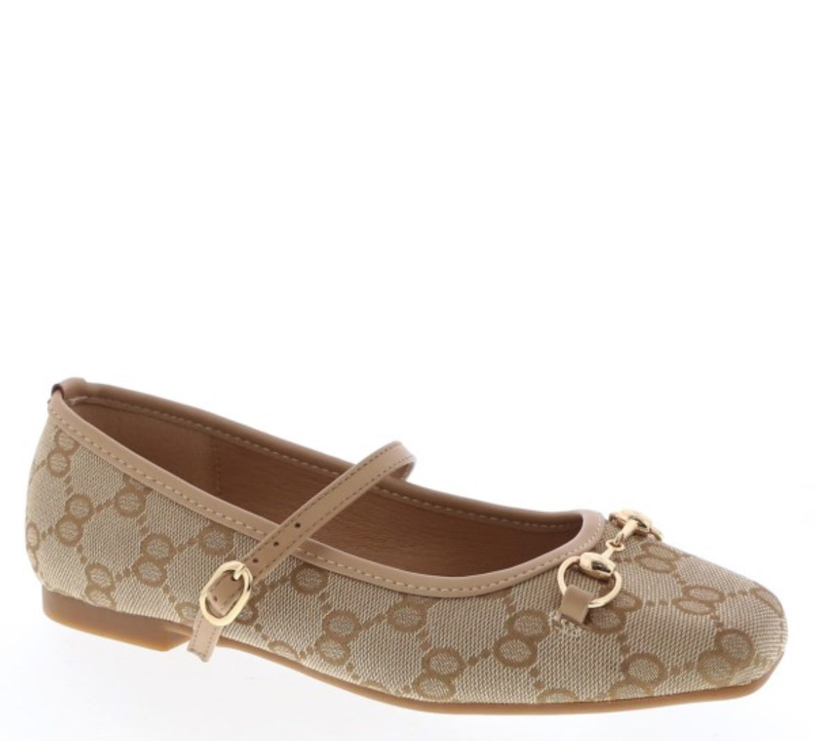 Canvas Horsebit Hardware Flats