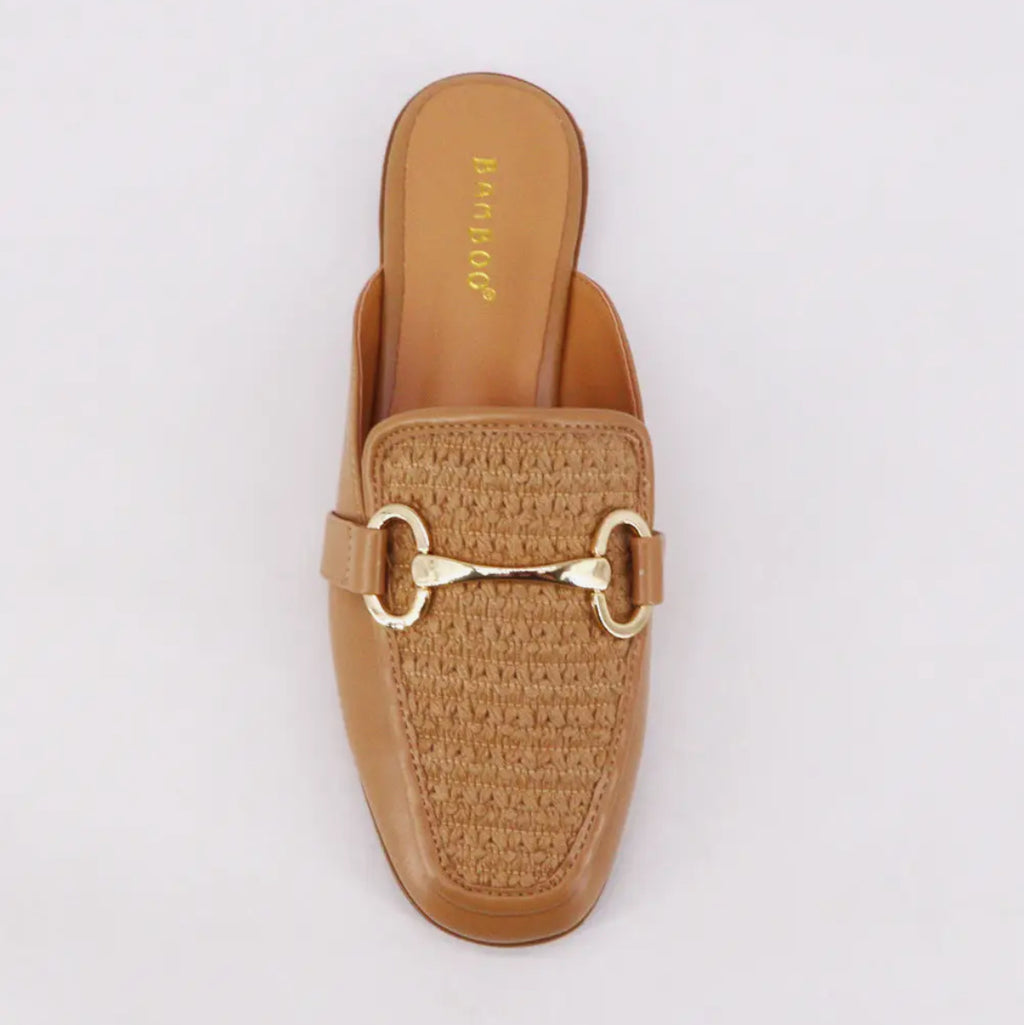 Tan Woven Mules