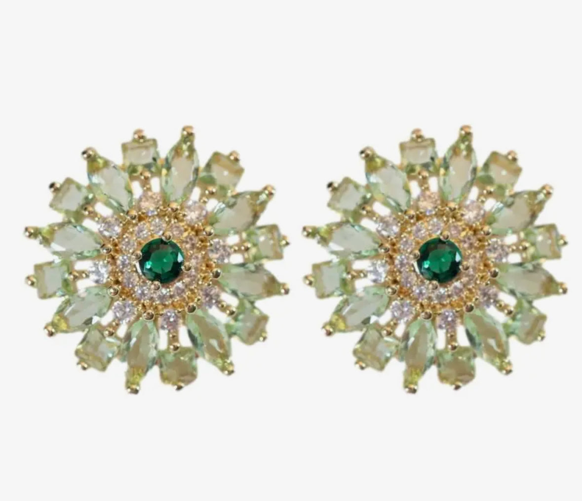 Dahlia Bloom Crystal Statement Studs