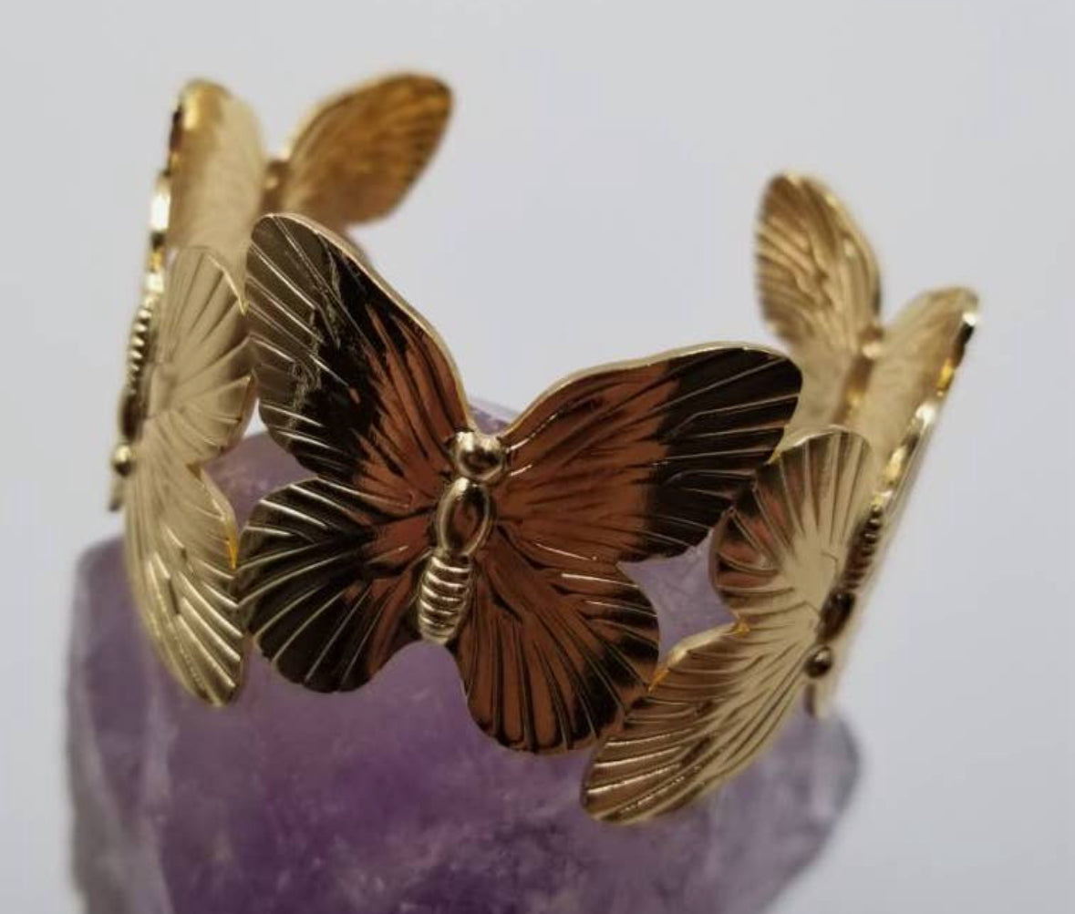 Gold Butterfly Cuff