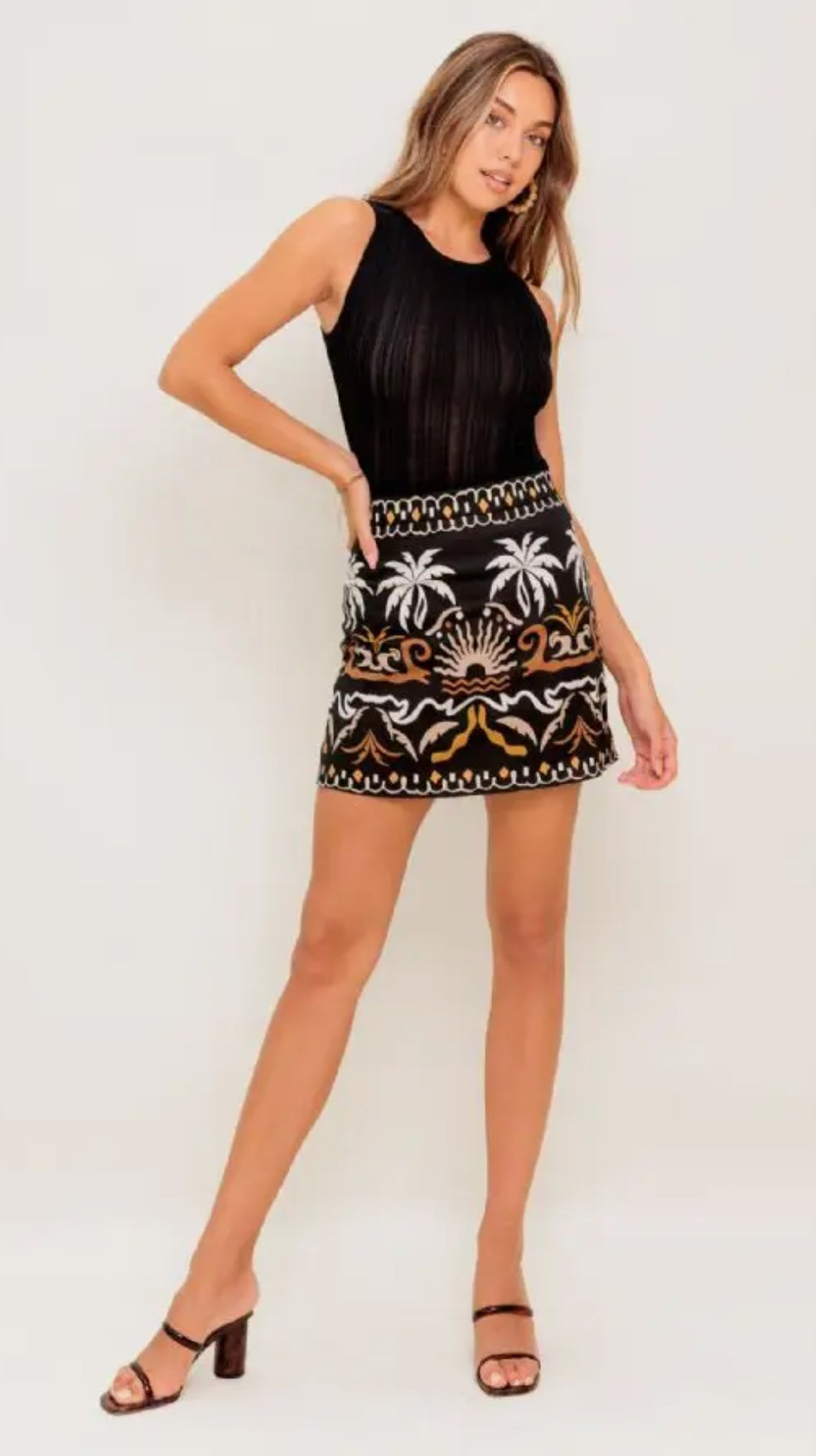 Black Palm Skirt