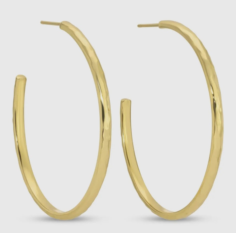 Lightly Textured Large Delicate Hoops