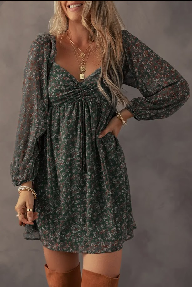 Green Floral Dress
