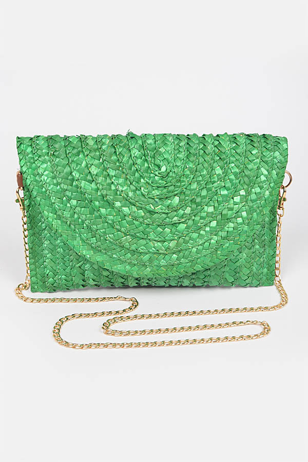 Green Straw Purse