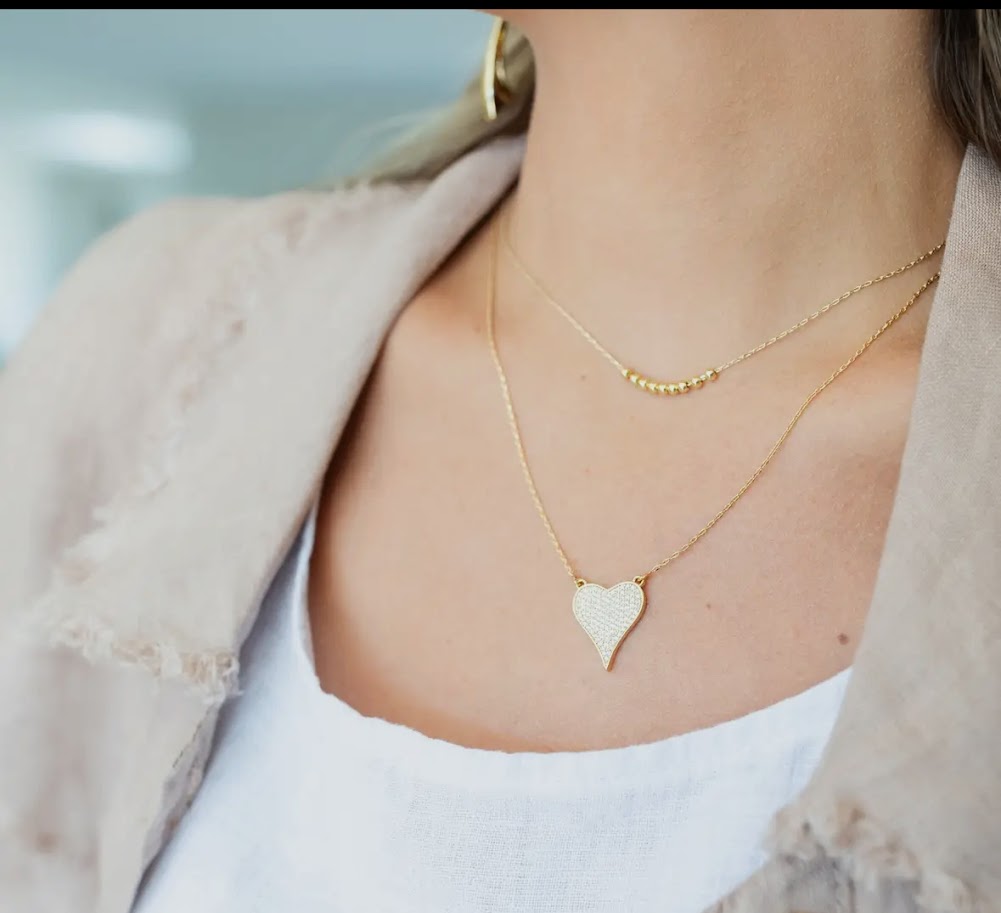 Pave Heart Necklace