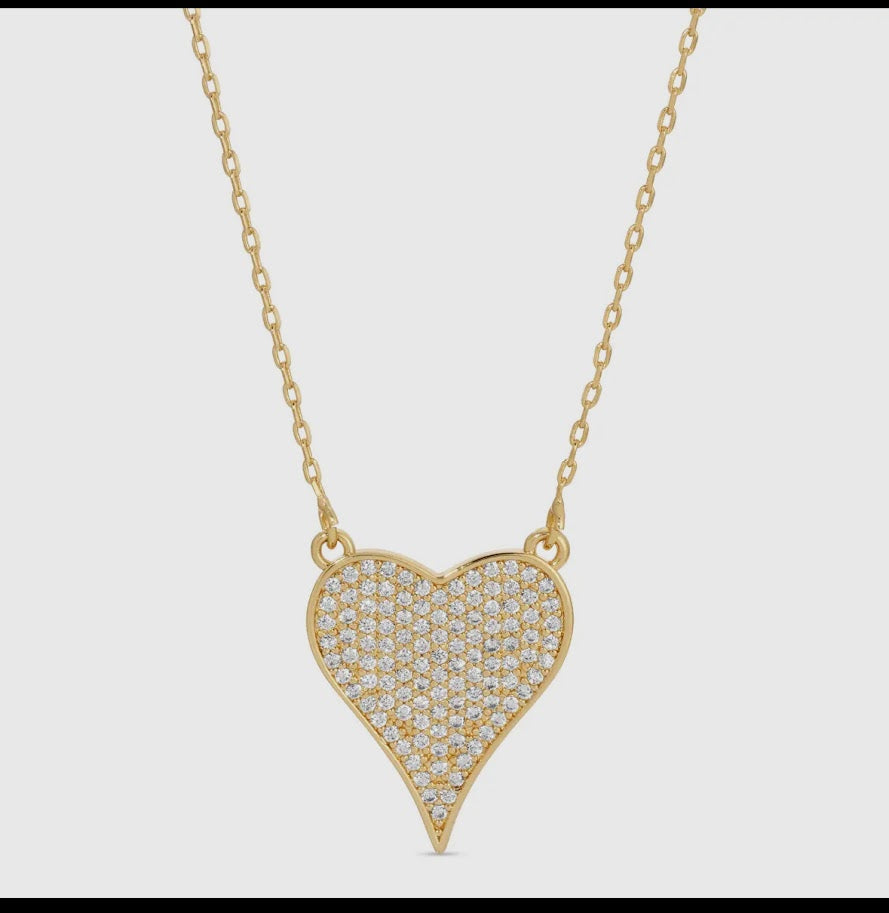Pave Heart Necklace