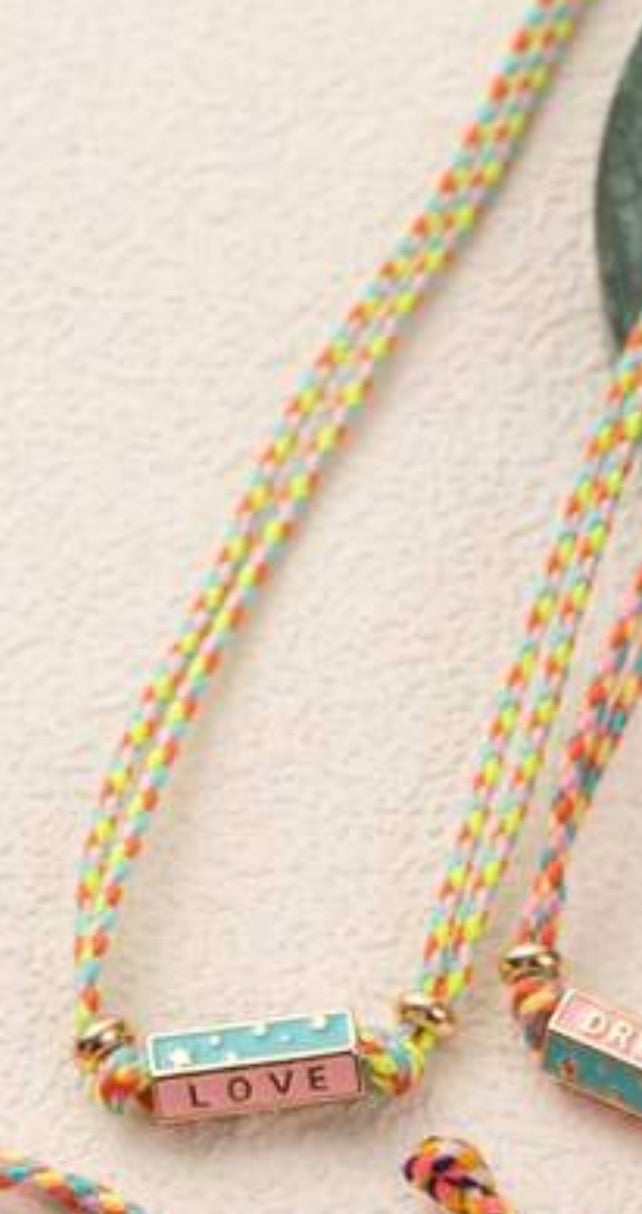 Hexagon Beaded Rope Necklace