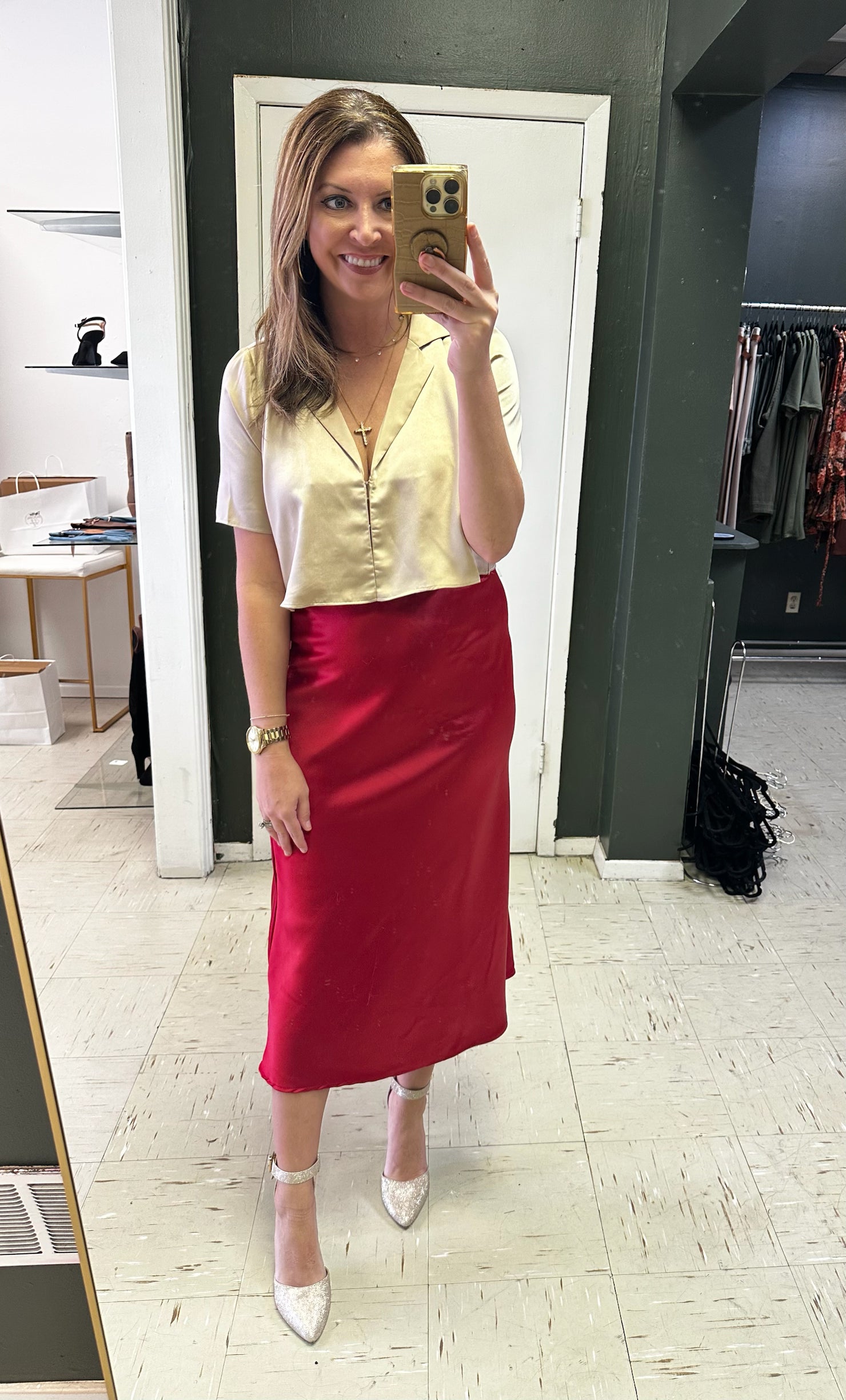 Red Silk Midi