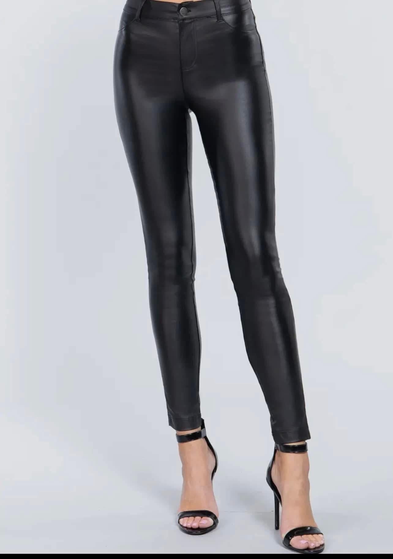 Black Skinny Faux Leather Pants