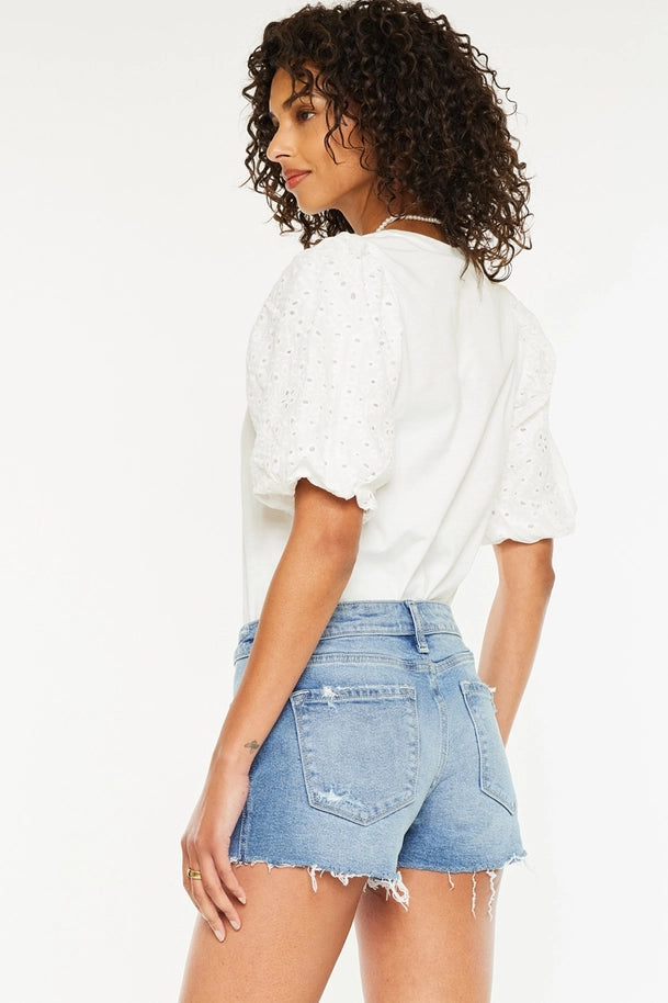 Mid-Rise Denim Shorts