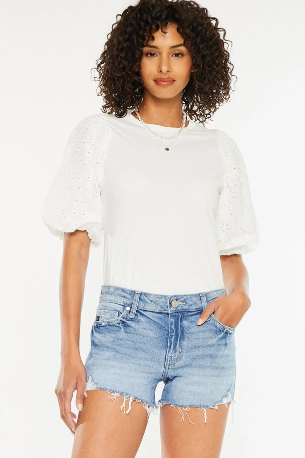 Mid-Rise Denim Shorts