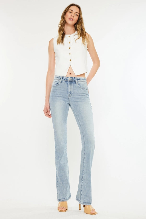 High Rise Light Wash Denim Jeans