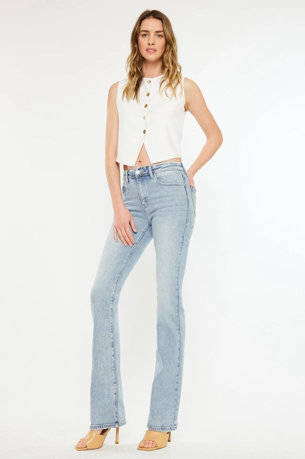 High Rise Light Wash Denim Jeans