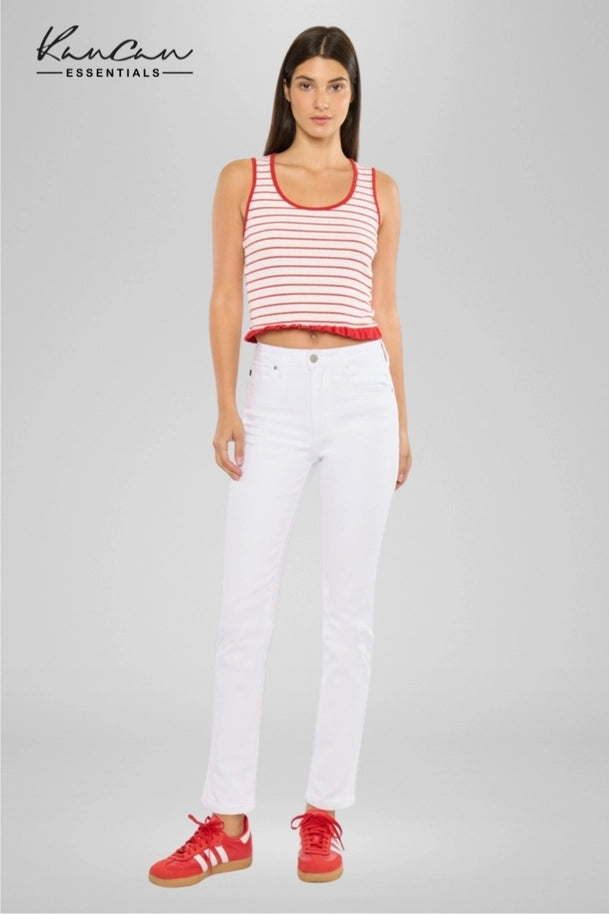 White Slim Straight Jeans
