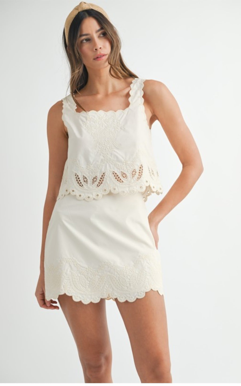 Mable White Linen Set