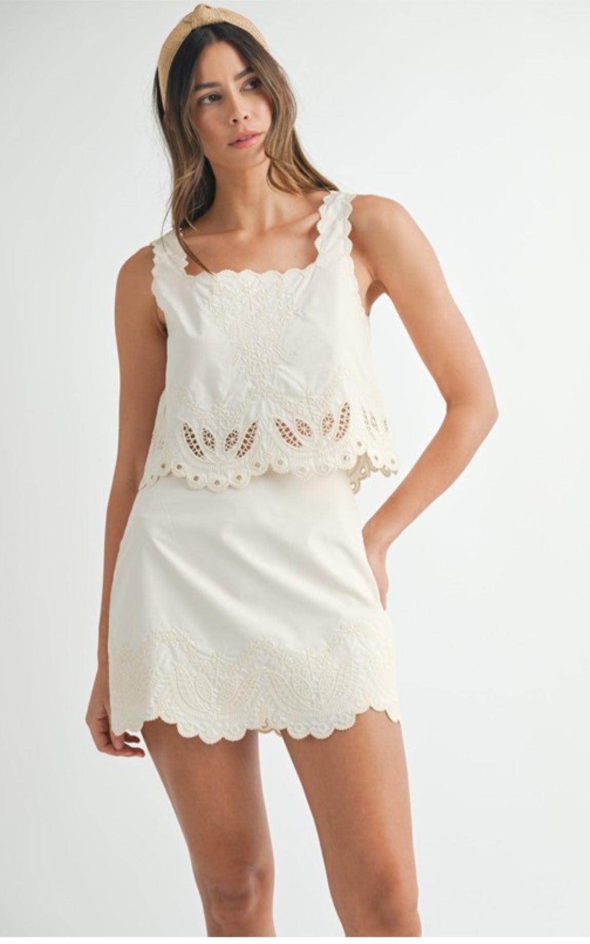 Mable White Linen Set