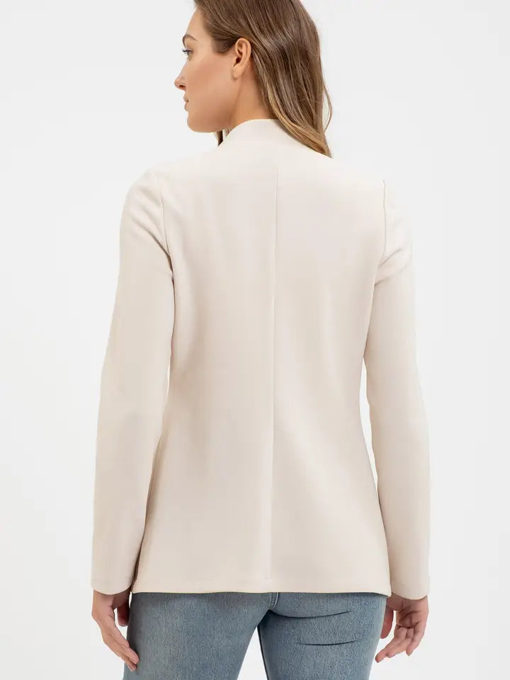 Oatmeal Notch Collar Blazer