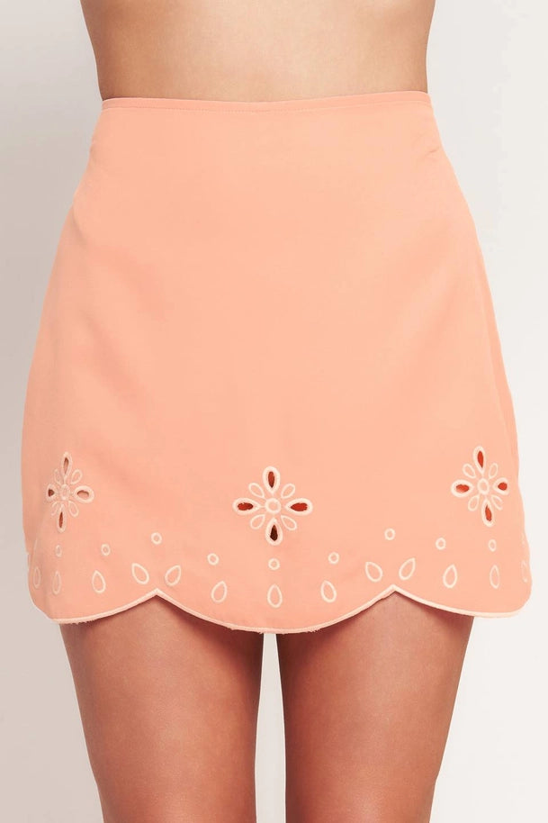Peach Scalloped Skirt