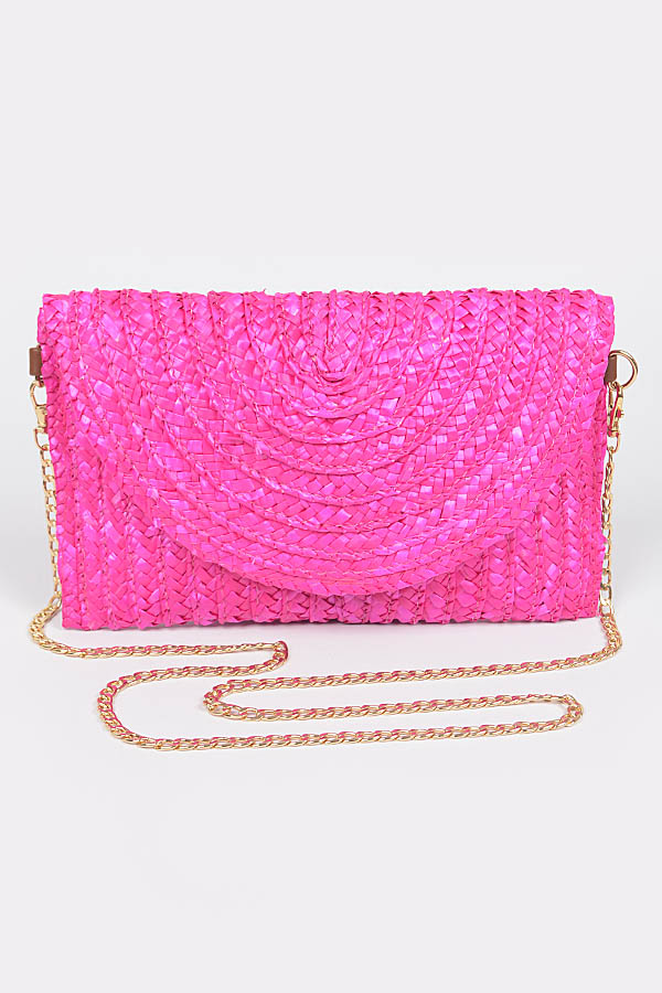 Pink Straw Purse