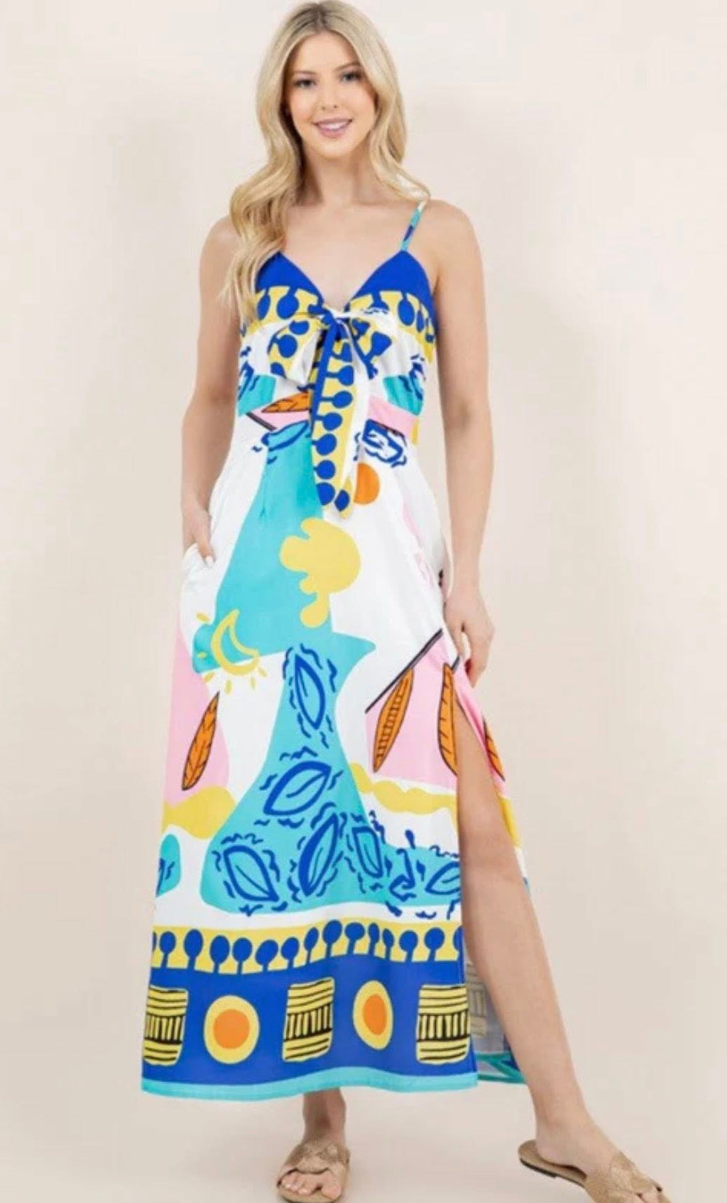 Abstract Print Dress