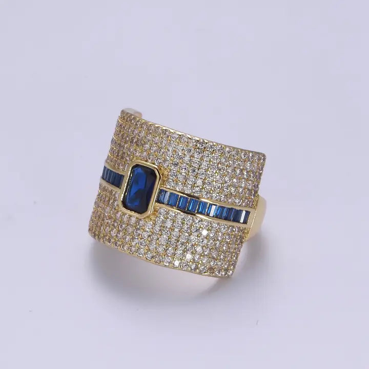 Sapphire Pave Adjustable Ring
