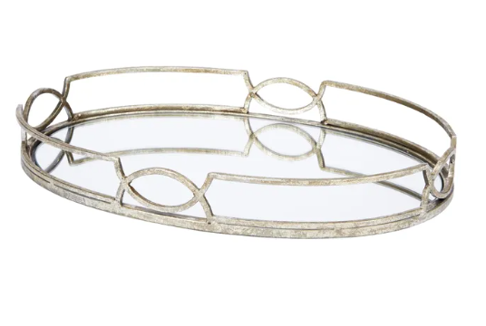 Oval Mirrored Tray