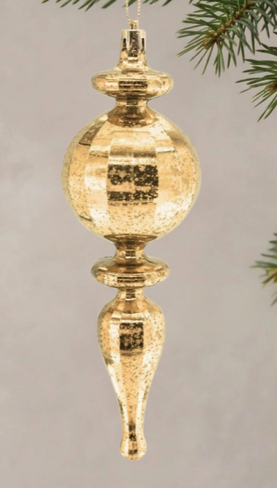 Mercury Finish Rounded Plastic Finial 7.5" - Light Gold