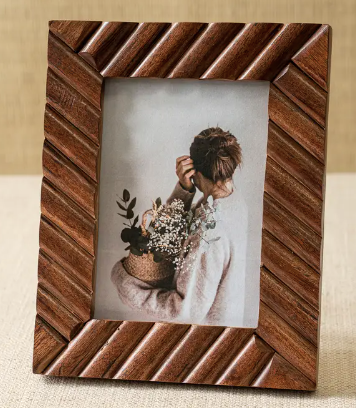 Dark Wood Strip Frame - Modern Twist Design
