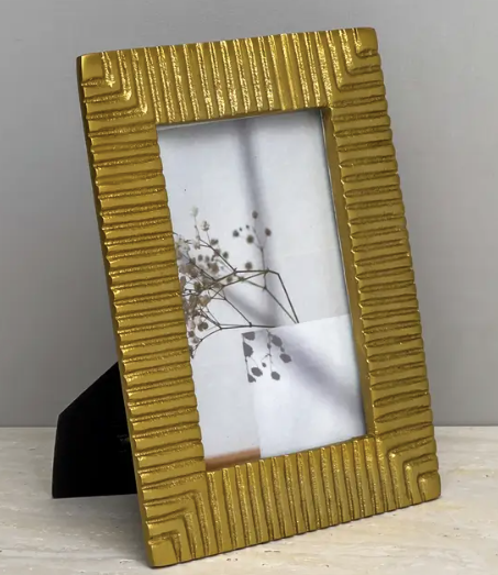 Gilded Ribbed Picture Frame