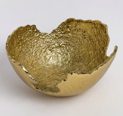 Gold Textured Edge Bowl