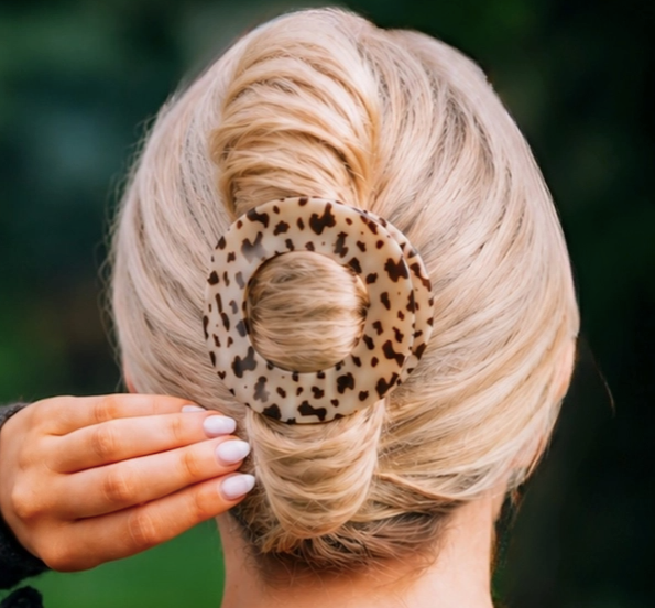 Teleties CIRCLE BLONDE tortoise flat hair clip