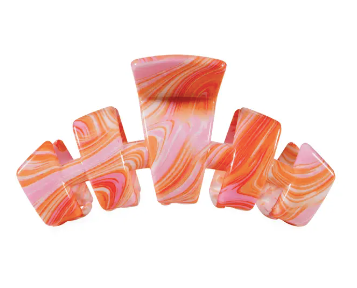 Teleties orange tie dyed claw clip