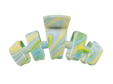 Teleties green tie dyed claw clip