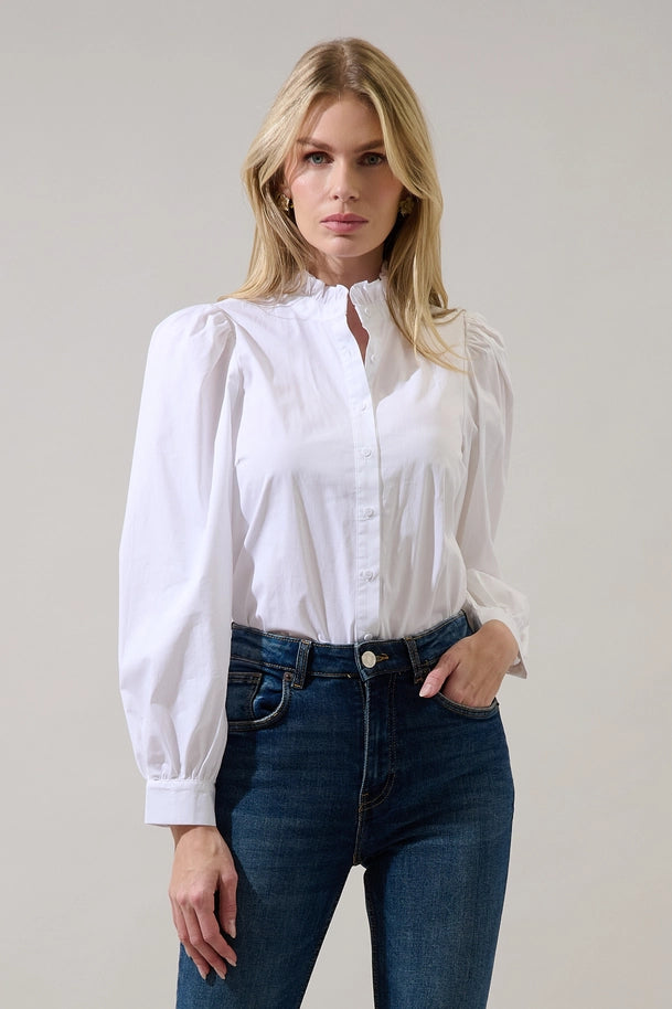 White Button Down Blouse