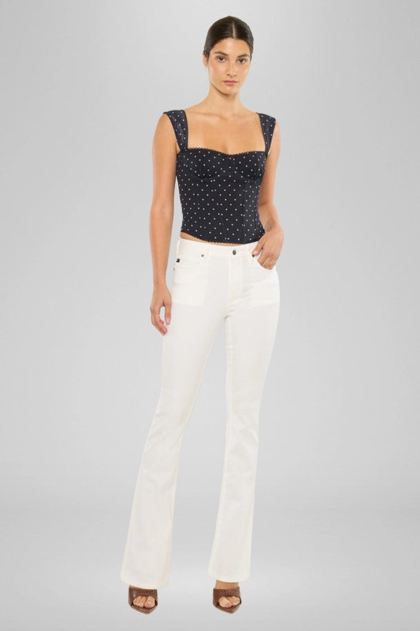 White Bootcut Jeans