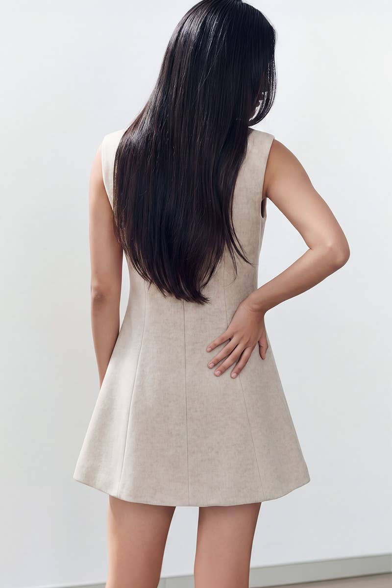 ELEGANT BELT DETAIL A-LINE MINI DRESS