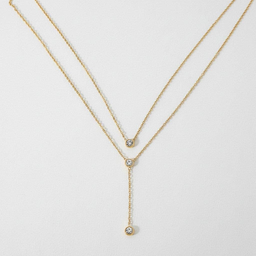 Cubic Zirconia Y-Chain Necklace