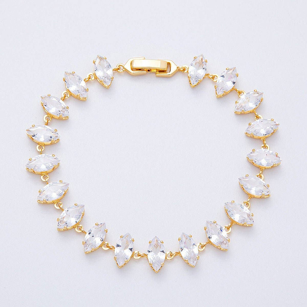 Marquise CZ Tennis Chain 8 Inch Bracelet