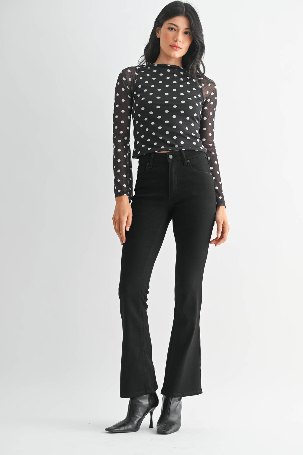 Mid Rise Bootcut Black Pants