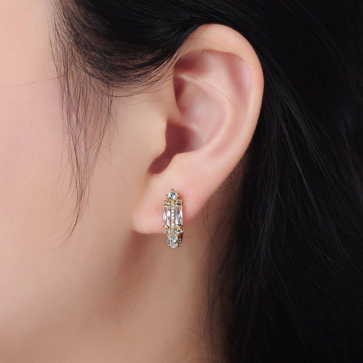 Baguette Lock Earrings