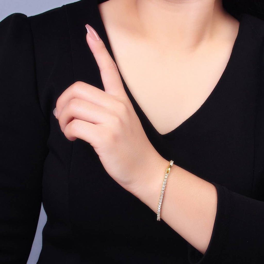 Baguette CZ 7 Inch Tennis Bracelet