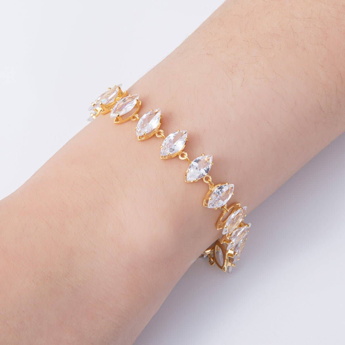 Marquise CZ Tennis Chain 8 Inch Bracelet