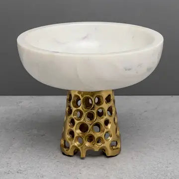 Marble bowl on gold base