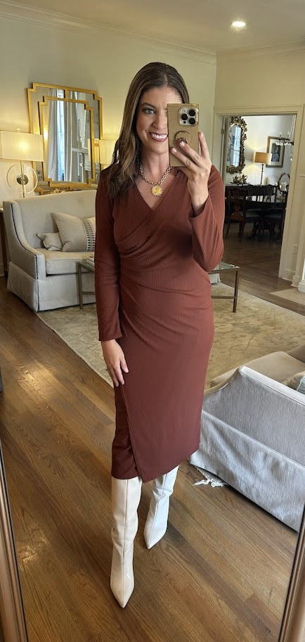 Rust Wrap Dress