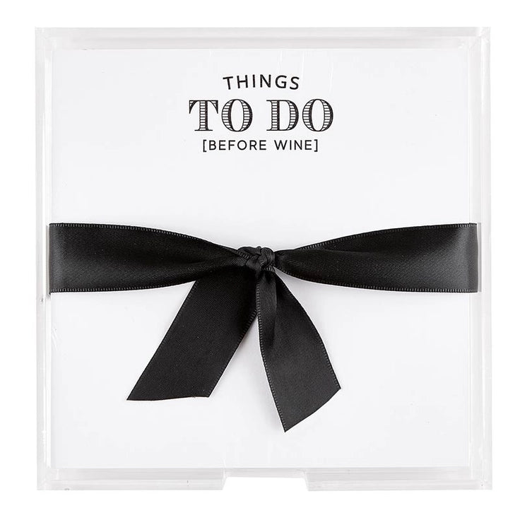 Before Wine Notepad in Acrylic Case