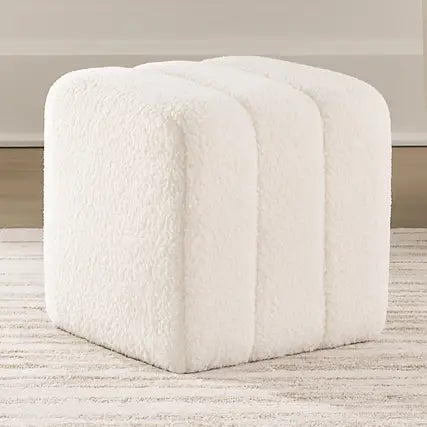 Boucle White Ottoman