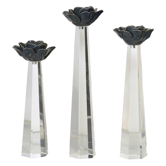 Crystal Flower Candle Holder- Medium